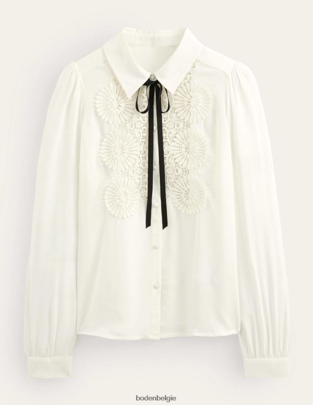 kanten slabbetjeblouse Boden X8VRNV2508 kleding vrouwen ivoor