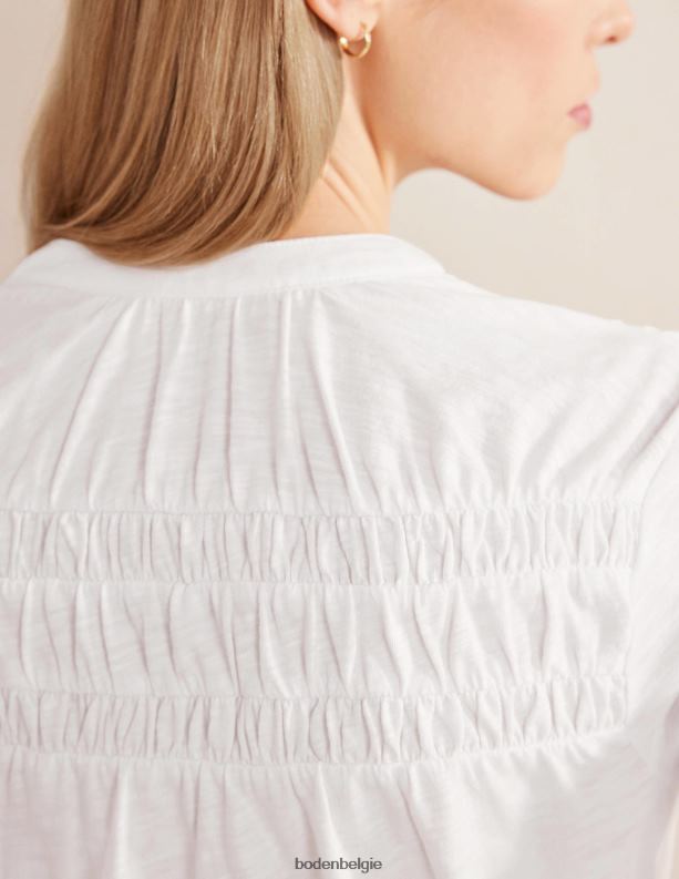 overhemd met ruches en jukdetail Boden X8VRNV1920 kleding vrouwen wit