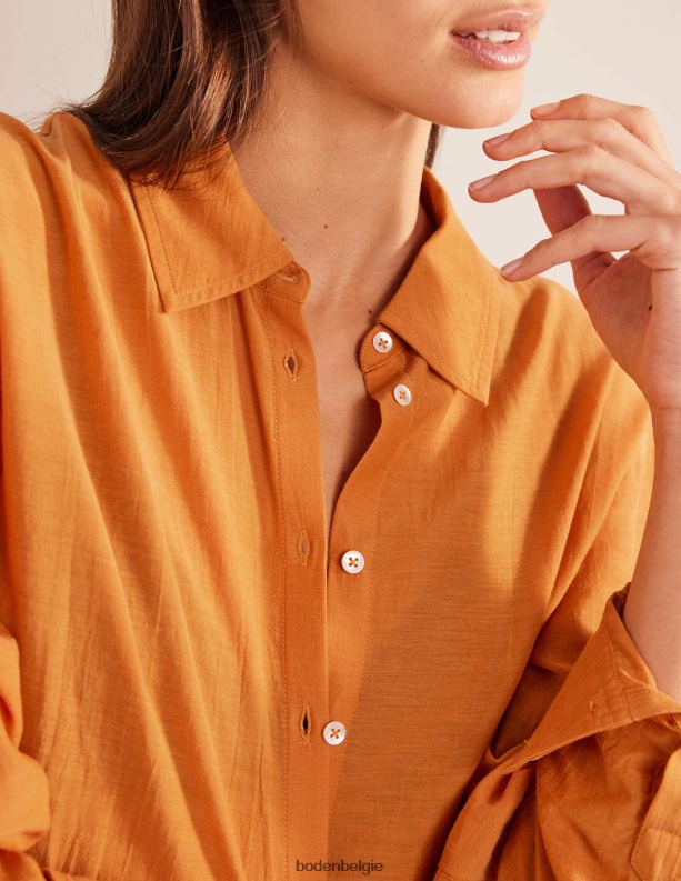 vakantie langerline shirt Boden X8VRNV1801 kleding vrouwen goud oogsten
