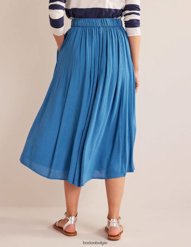 Gekreukte midi-rok Boden X8VRNV1799 kleding vrouwen Egeïsch blauw