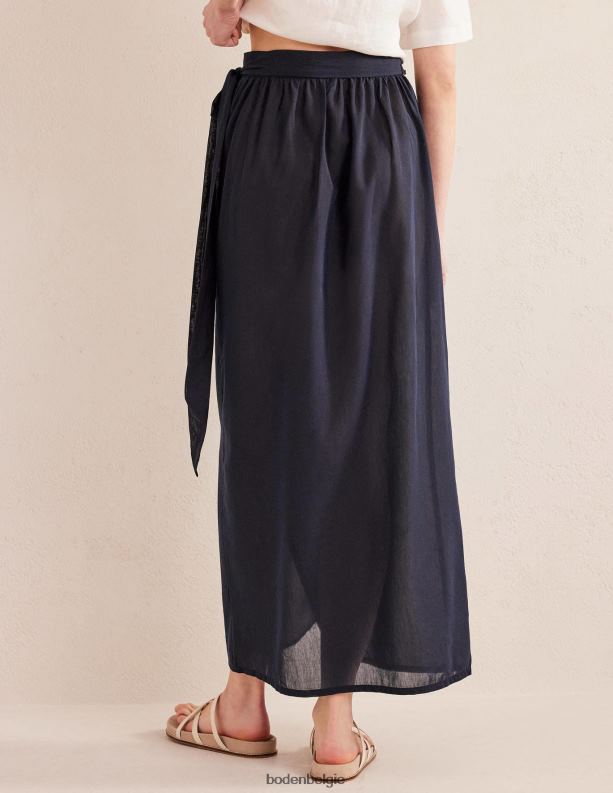 Maxirok van wikkelkatoen Boden X8VRNV1923 kleding vrouwen marine