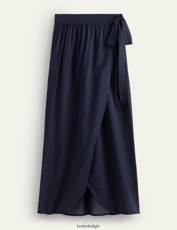 Maxirok van wikkelkatoen Boden X8VRNV1923 kleding vrouwen marine