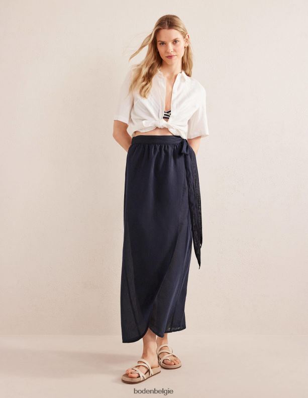 Maxirok van wikkelkatoen Boden X8VRNV1923 kleding vrouwen marine