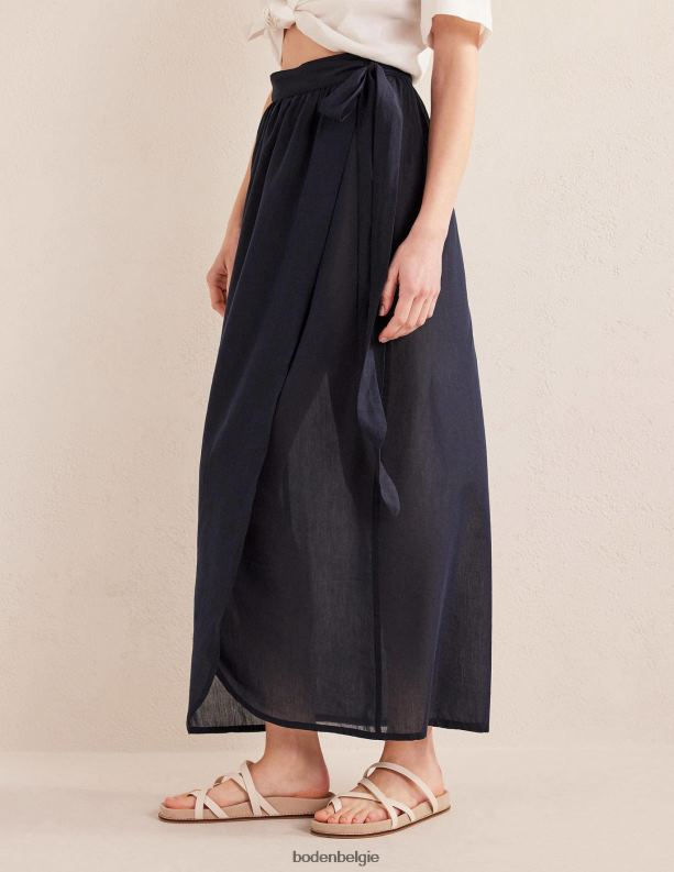 Maxirok van wikkelkatoen Boden X8VRNV1923 kleding vrouwen marine