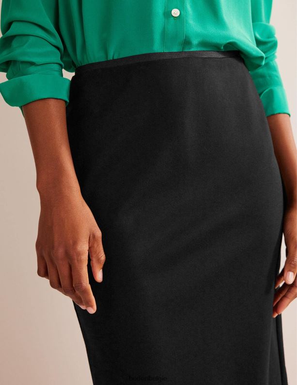 Midi-rok van stretchjersey Boden X8VRNV638 kleding vrouwen zwart
