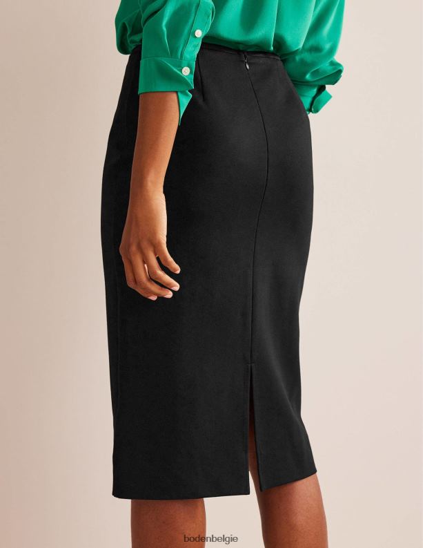 Midi-rok van stretchjersey Boden X8VRNV638 kleding vrouwen zwart