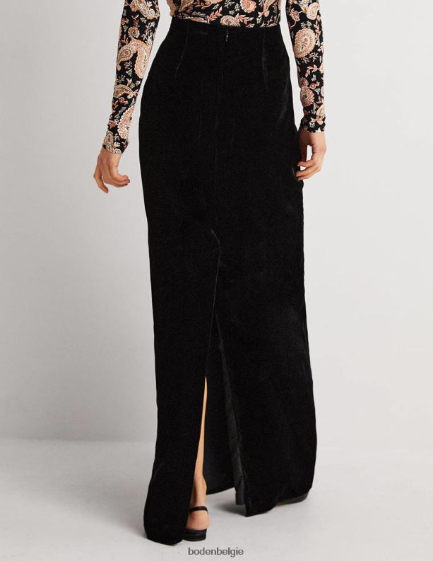 fluwelen feest maxi rok Boden X8VRNV1941 kleding vrouwen zwart