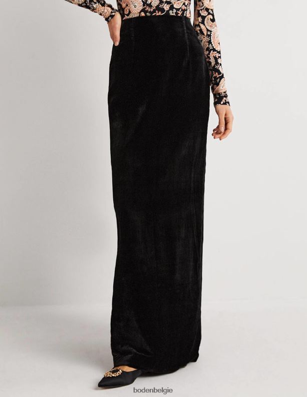 fluwelen feest maxi rok Boden X8VRNV1941 kleding vrouwen zwart