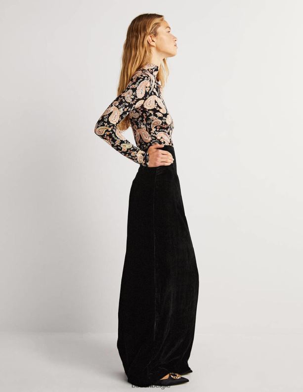 fluwelen feest maxi rok Boden X8VRNV1941 kleding vrouwen zwart