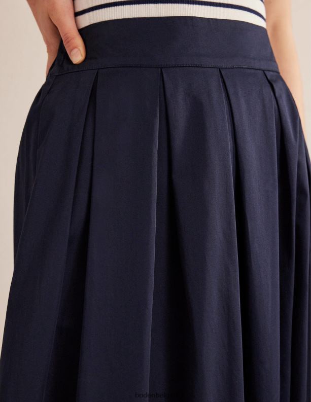 geplooide volle midi-rok Boden X8VRNV2398 kleding vrouwen marine