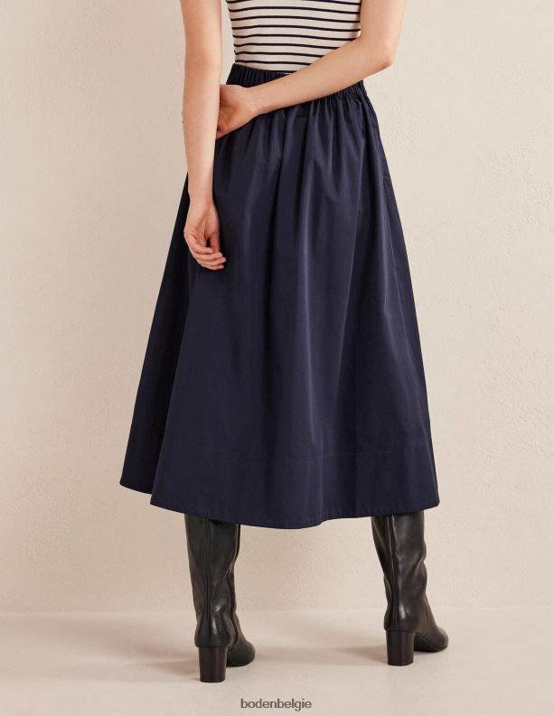 geplooide volle midi-rok Boden X8VRNV2398 kleding vrouwen marine