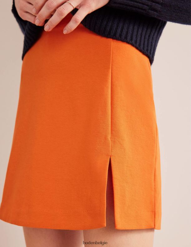 minirok van jersey met zijsplit Boden X8VRNV1945 kleding vrouwen kumquat