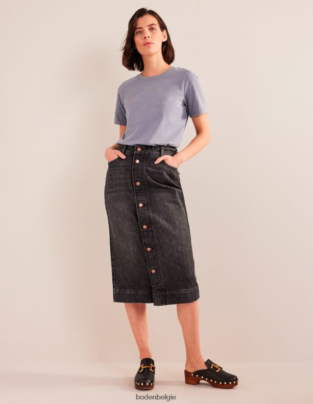 rechte denim midi-rok Boden X8VRNV1307 kleding vrouwen zwart
