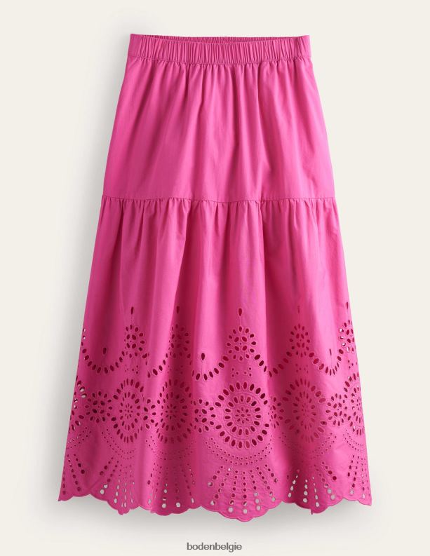volledige broderie rok Boden X8VRNV1426 kleding vrouwen festivalroze
