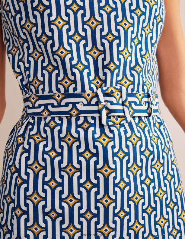 Combinatie top met riem Boden X8VRNV1422 kleding vrouwen saffier en azuurblauwe geo