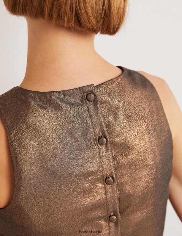 Scarlett cropped topje Boden X8VRNV2012 kleding vrouwen bronzen lurex