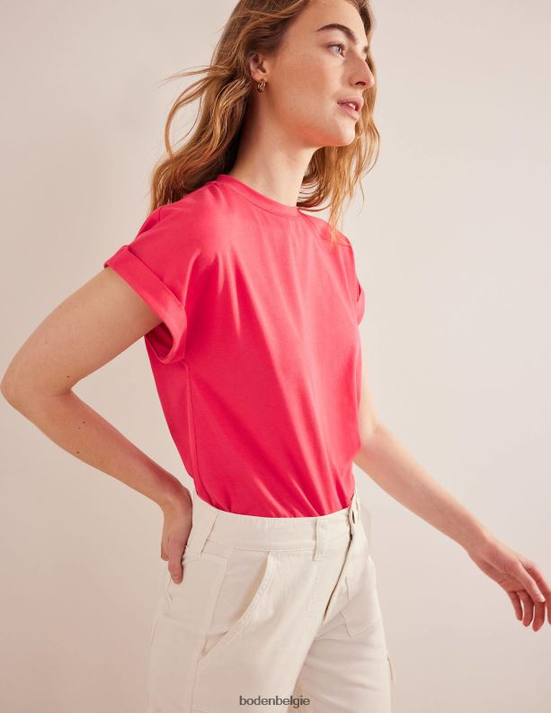 T-shirt omdraaien Boden X8VRNV1965 kleding vrouwen festivalroze