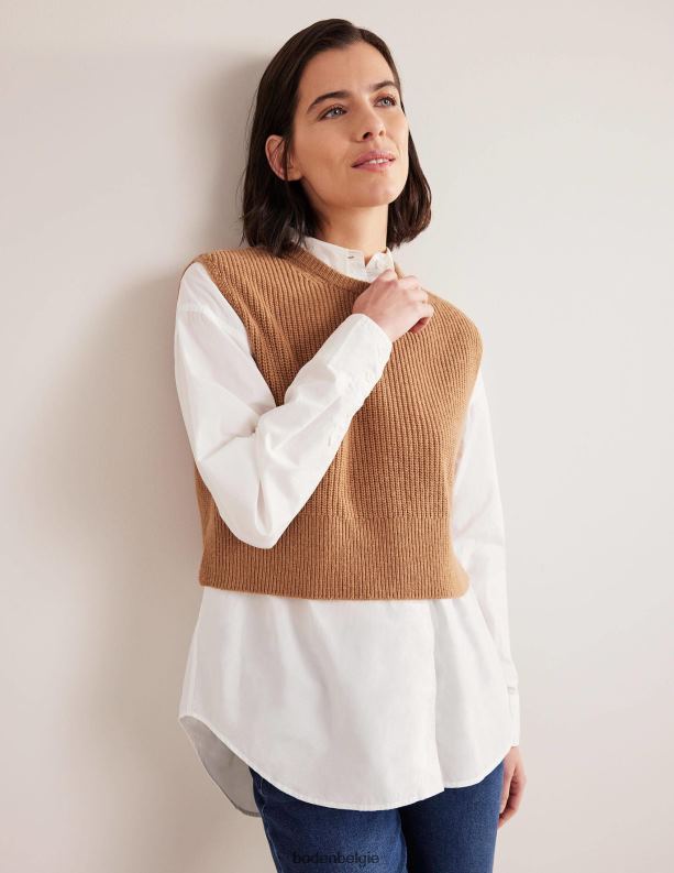 bijgesneden geribbelde tank Boden X8VRNV1646 kleding vrouwen knuffelbeer