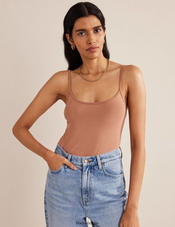 effen cami-topje Boden X8VRNV208 kleding vrouwen lichtbruin