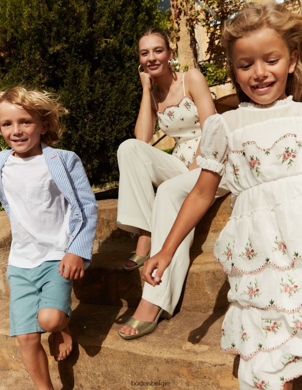 geborduurd peplumtopje Boden X8VRNV143 kleding vrouwen bloemenborduurwerk