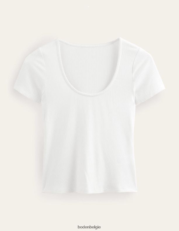 geribde top met ronde hals Boden X8VRNV1367 kleding vrouwen ivoor