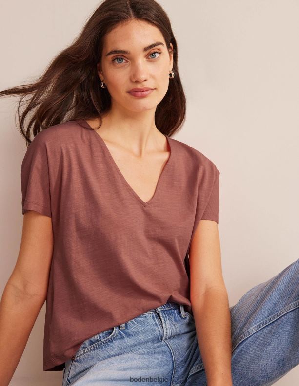 jersey top met striksluiting aan de achterkant Boden X8VRNV1311 kleding vrouwen roze roze