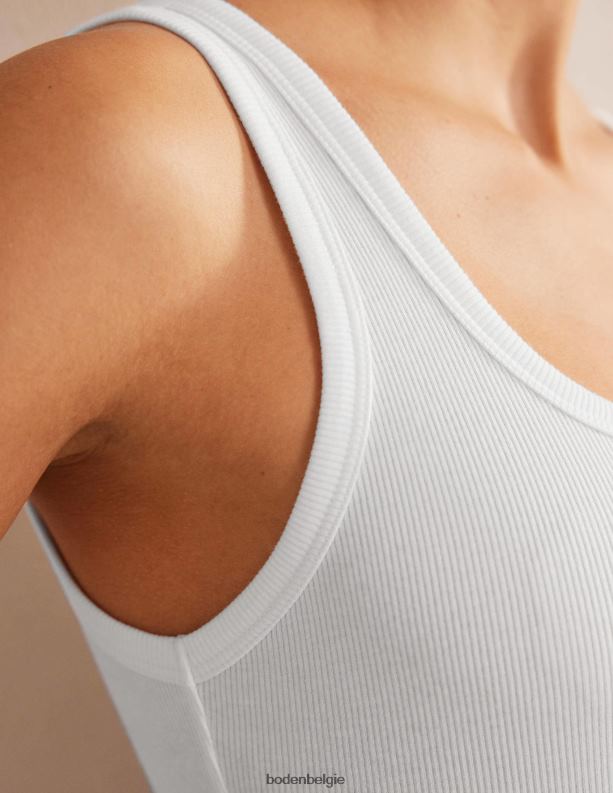 katoenen geribbeld schepvest Boden X8VRNV1391 kleding vrouwen wit