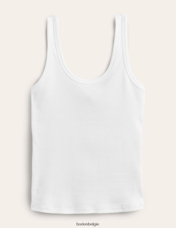 katoenen geribbeld schepvest Boden X8VRNV1391 kleding vrouwen wit