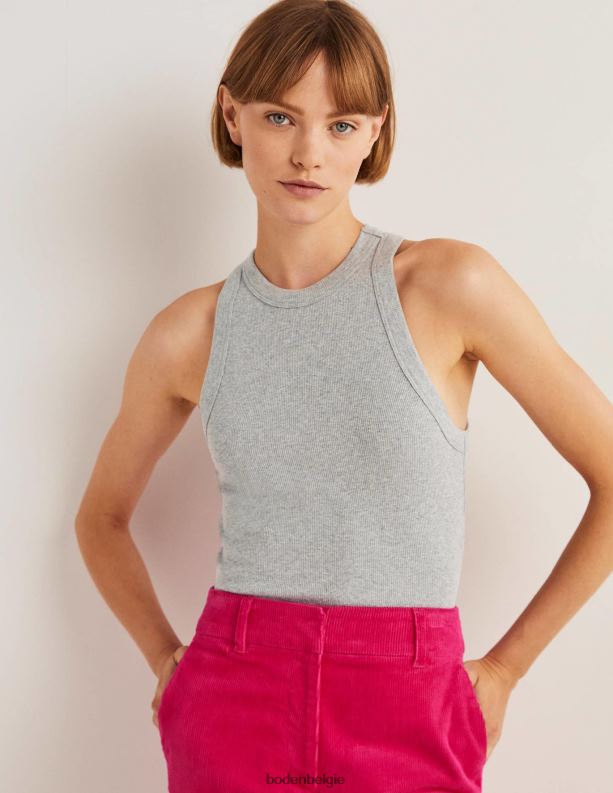 katoenen geribbeld vest Boden X8VRNV1792 kleding vrouwen grijze mergel