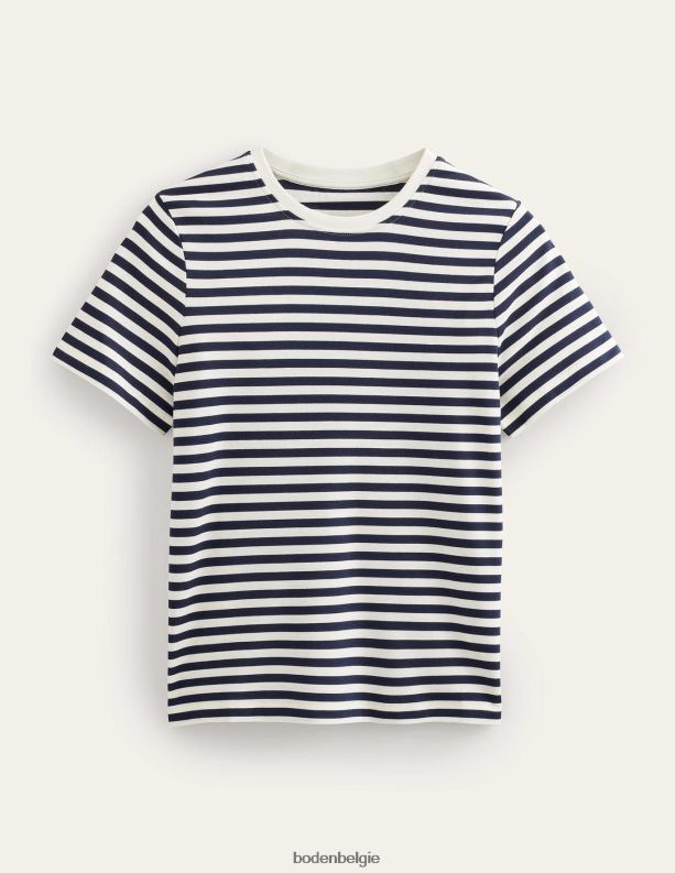 perfect katoenen t-shirt Boden X8VRNV120 kleding vrouwen ivoor/marineblauwe streep