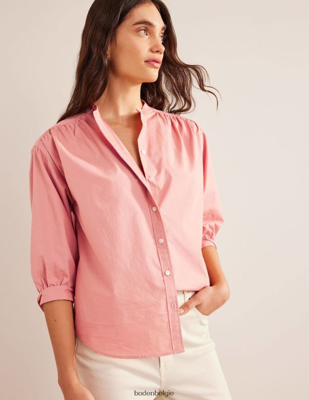 relaxed poplin overhemd Boden X8VRNV592 kleding vrouwen roze roze