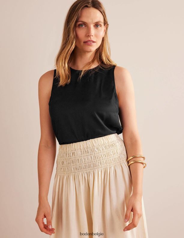 schelptop van zijdemix Boden X8VRNV1519 kleding vrouwen zwart