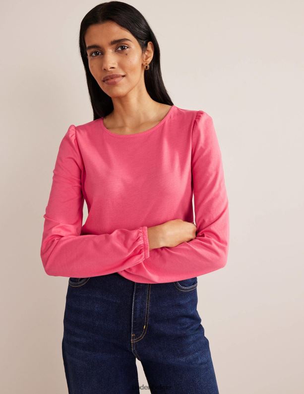 superzachte top met lange mouwen Boden X8VRNV2236 kleding vrouwen koraal