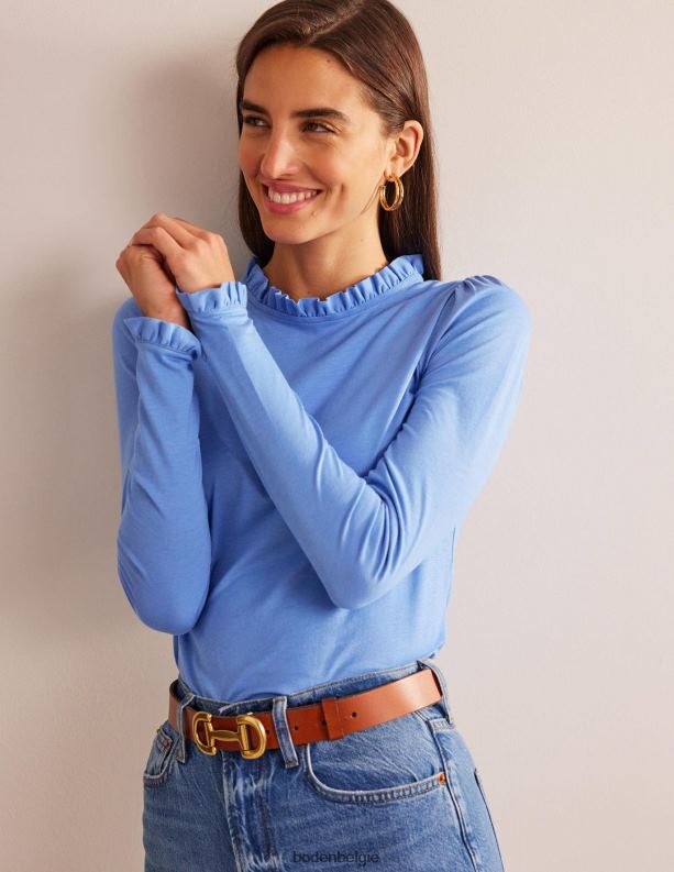 superzachte top met ruches Boden X8VRNV113 kleding vrouwen jachthaven