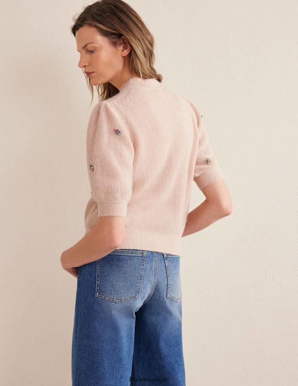 verfraaid pluizig t-shirt Boden X8VRNV1721 kleding vrouwen touw