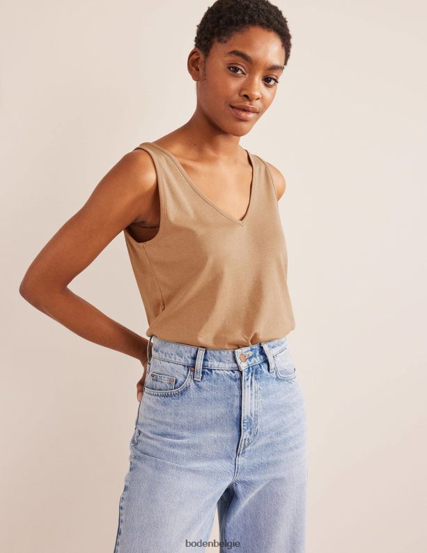 zacht aanvoelend vest Boden X8VRNV1855 kleding vrouwen kameel