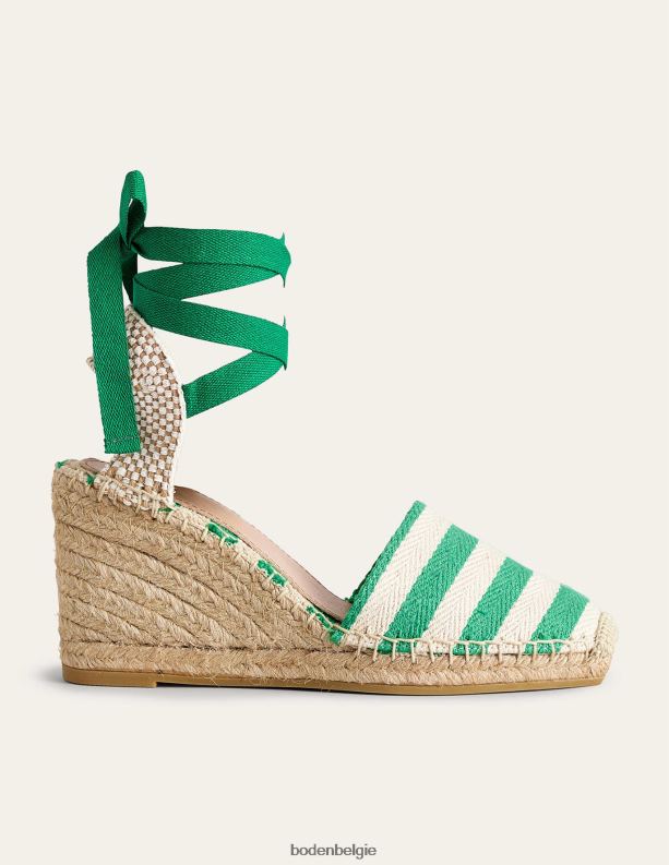 esme espadrilles met sleehakken Boden X8VRNV2310 schoenen vrouwen groene streep