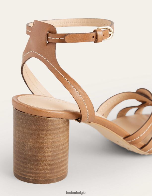 Sandalen met hak en meerdere bandjes Boden X8VRNV2602 schoenen vrouwen bruin leer