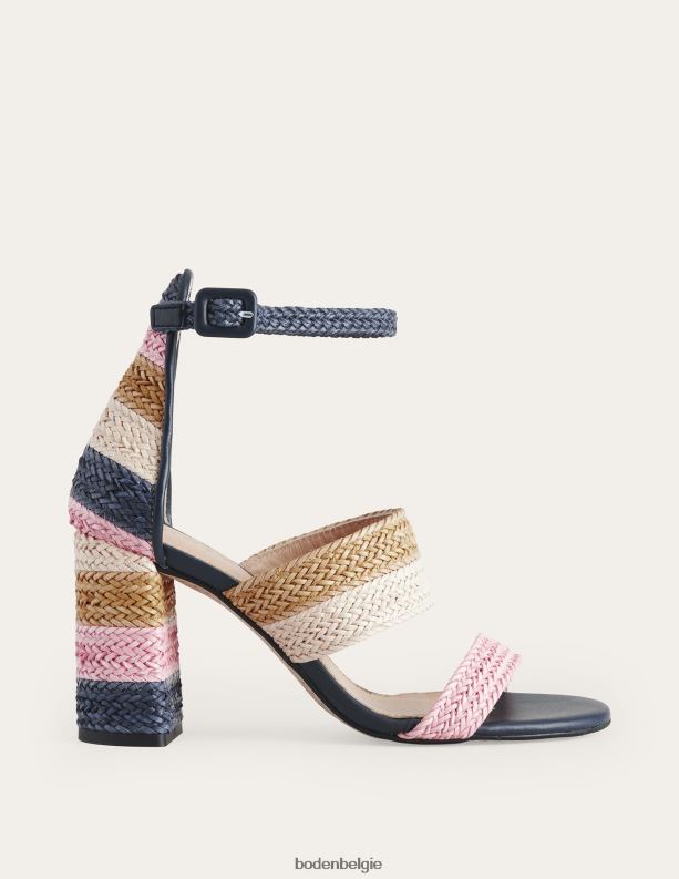 geweven gestreepte sandalen met hak Boden X8VRNV712 schoenen vrouwen multi