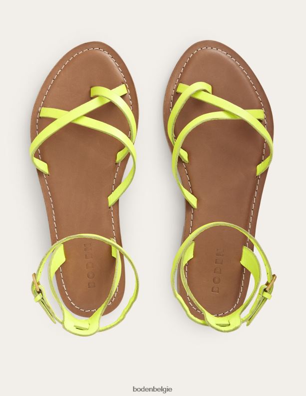 makkelijke platte sandaal Boden X8VRNV2601 schoenen vrouwen citrusbox leer